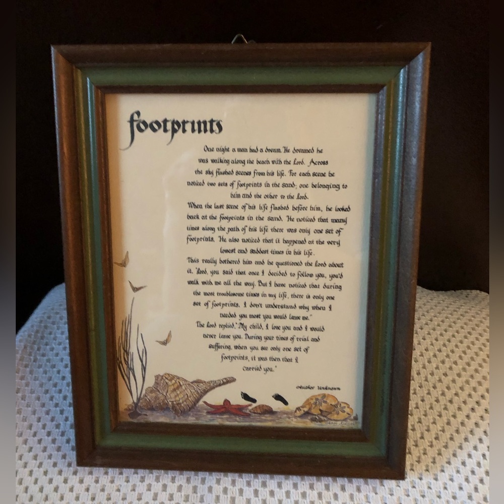 Vintage Framed “Footprints” Art